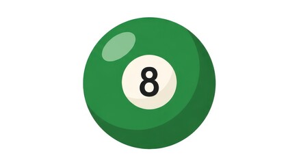 Green eight-ball from a billiards set