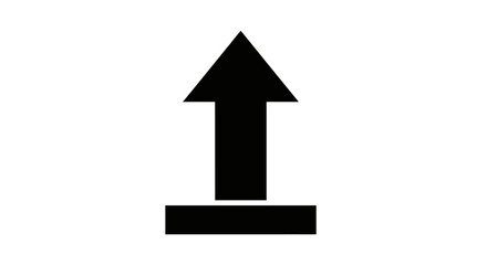 Fototapeta premium Black upward arrow icon isolated on white background. Upload, increase, or growth symbol.
