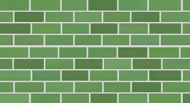 Seamless pattern of green brick wall texture.