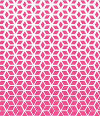 Creative pink and white seamless cube pattern background.