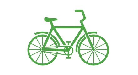 Minimalistic green bicycle illustration.