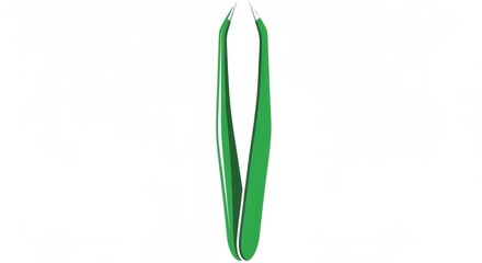 Green precision tweezers against a white background.