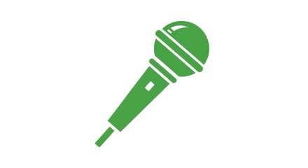 Green microphone icon on a white background