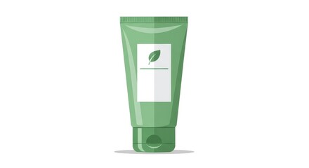 Green eco-friendly skincare product in a tube.
