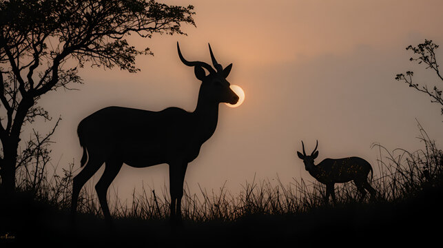 Oribi Antelope Silhouette