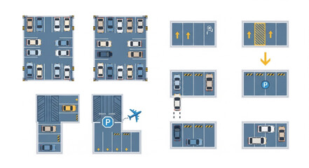 Various parking lot layouts and designs for efficient vehicle management and organization. © Chanyan
