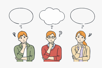 Fototapeta premium People Thinking With Speech Bubbles