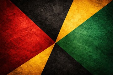 A Vibrant Display of Geometric Colors Featuring Black, Red, Yellow, Green in a Unique Pattern Illustration