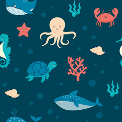 cute underwater life pattern