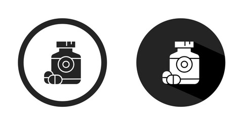 Medicine logo. Drug icon vector design black color. Stock vector.