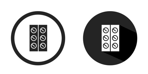 Medicine logo. Drug icon vector design black color. Stock vector.