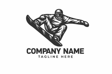 Monochrome snowboarder performs an aerial stunt in detailed line art on white © Sonda