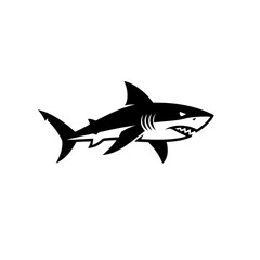 Obraz premium Fierce Shark Illustration - A Symbol of Power and the Ocean's Predator