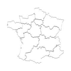 Obraz premium political map of the French metropolitan area