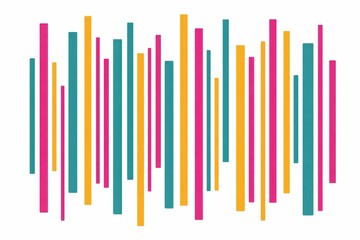 Colorful lines of different lengths and widths form pattern that can be used for art or decoration in various settings