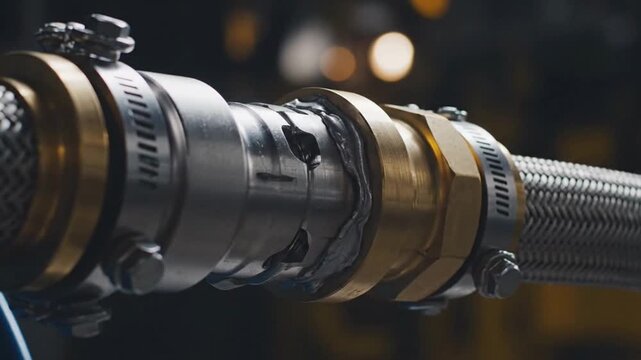 Secure Industrial Metal Hose Connection Assembly