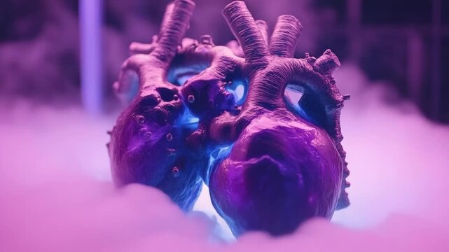selective focus frozen heart preserved in cryogenic chamber