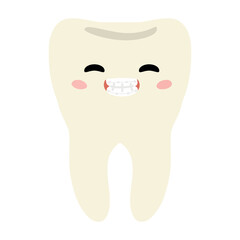 Happy Tooth Illustration With Bright Smile.eps