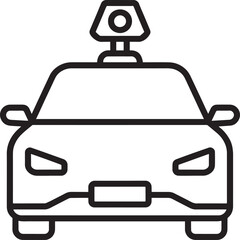 Obraz premium Autonomous Self Driving Car With Lidar Sensor Icon For Smart Transportation Technology