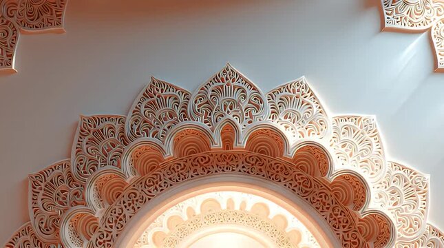 Intricate architectural detail of a decorative ceiling design.