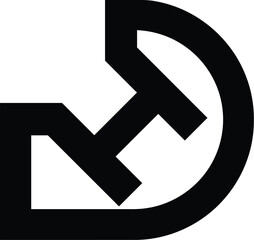 Letter DH, HD logo design