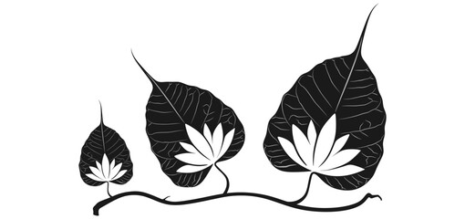 Bodhi leaf silhouette vector design for Vesak Day eps 1