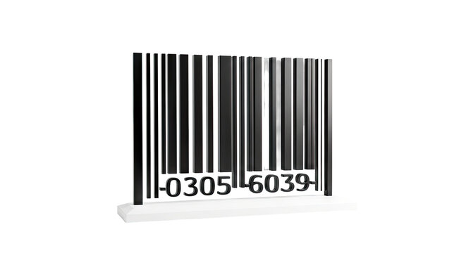 3D Barcode Sculpture with Numbers