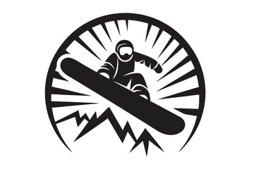 Smiling retro rabbit enjoys snowboarding with a joyful expression and vintage cartoon style