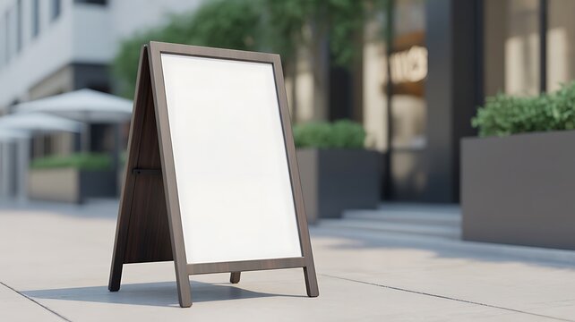 Sidewalk sign board, blank A frame, urban