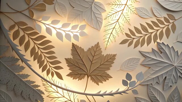 Textured Leaf Pattern with Warm Backlighting and Cinematic Motion
