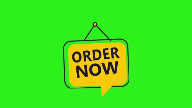 Order Now Call to Action Yellow Speech Bubble