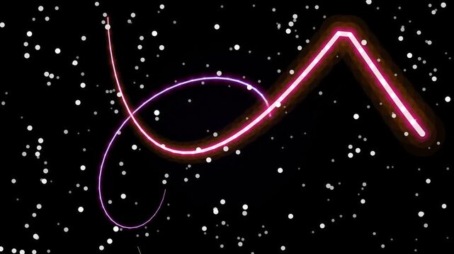 Colorful Neon Lines Dancing in Space.
