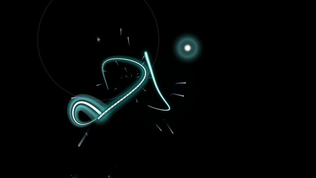 Glowing Neon Lines Dancing in Darkness.
