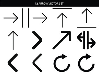 12 unique arrow vector set for design and illustration projects ending with the phrase Vector, illustration