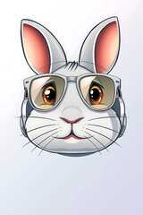 Obraz premium A whimsical illustration of a rabbit wearing stylish sunglasses and a smile