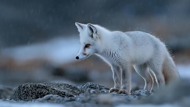 arctic fox vulpes lagopus in northeast greenland video