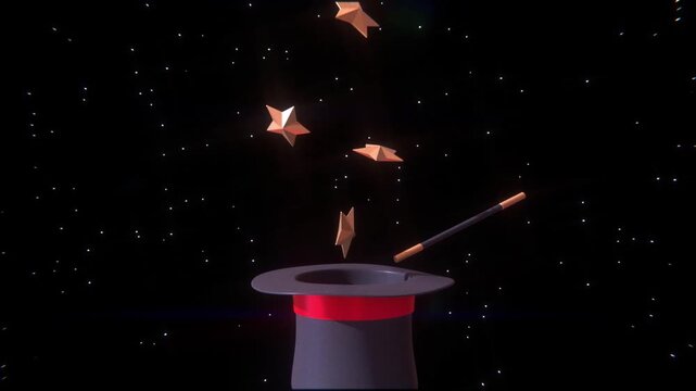 Gold Stars Magic Hat Animation