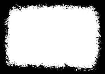 Grunge distressed frame with transparent background. Ideal for posters, photo borders, overlays, branding, flyers, album covers and vintage graphic design.