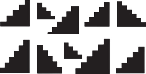 Obraz premium Geometric shapes in black and white pixel art style