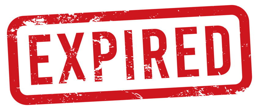 Expired red grunge rubber stamp. PNG