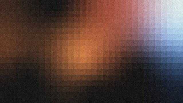 An abstract background featuring a grid of warm-to-cool color gradients overlaid with a grainy, noisy texture.