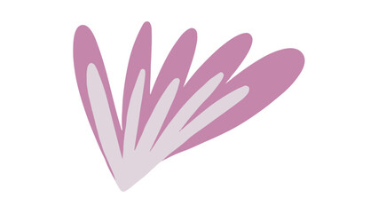 Abstract Flat Vector Pastel Pink Botanical Leaf Shape Isolated on White Background © Mani