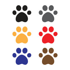 Fototapeta premium Paw icon set. Paw print icon vector illustration