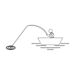 a person fishing on a boat