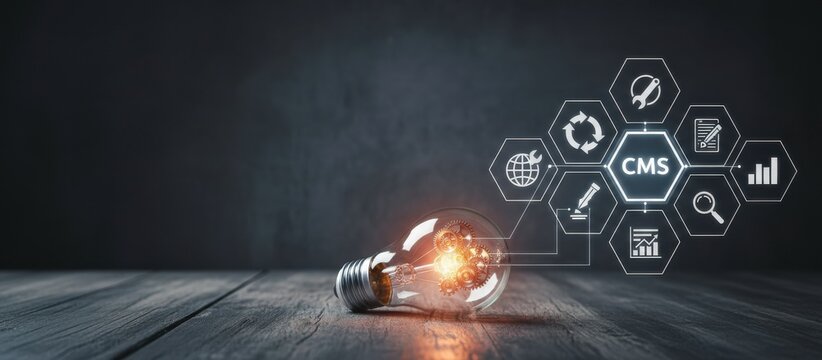 corporate marketing team uses digital platform application for advertising article publishing, software administration, management, datum analysis, information in cyberspace