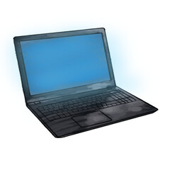 laptop with blue screen illustration