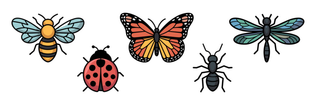 Colorful insect clipart illustration &ndash; Great for children's books, entomology websites, or garden center ads.