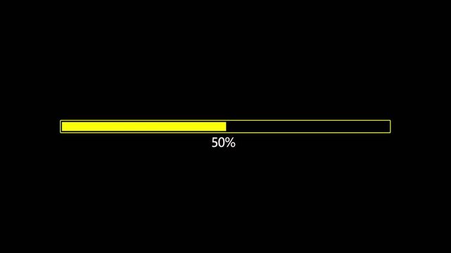 loading icon animation, in which a circle rotates on a yellow white  green background  Loading bar and percentage Futuristic progress loading bar 0-100 percent.