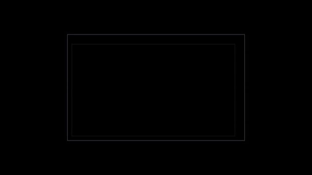 Minimalist black screen background with a subtle grey rectangular frame, perfect for text overlays.