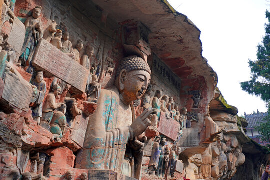 The stunning Buddhist sculptural art at Dazu Rock Carvings, Baoding Mountain, Chongqing, China